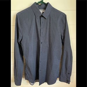 Express Blue &White Extra Slim Men’s dress shirt.